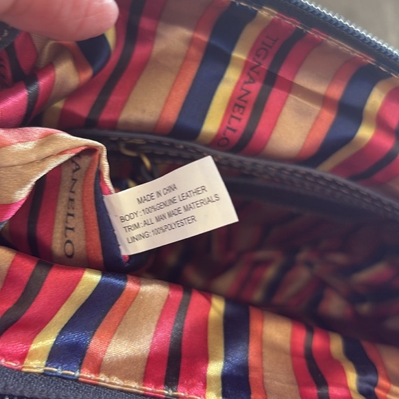 NWT Tignanello Midnight Blue Genuine Leather/Suede Messenger Crossbody Bag - Picture 16 of 16